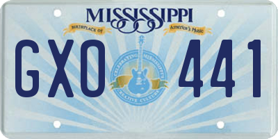 MS license plate GXO441