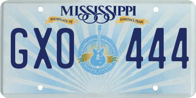 MS license plate GXO444