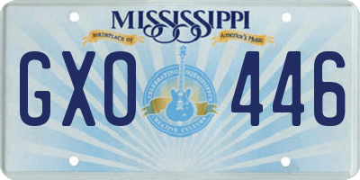 MS license plate GXO446