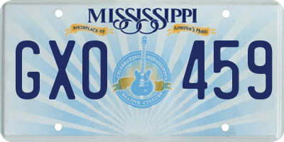 MS license plate GXO459