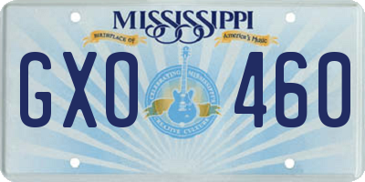 MS license plate GXO460