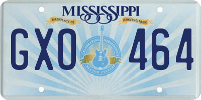 MS license plate GXO464