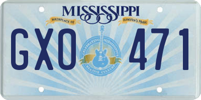 MS license plate GXO471