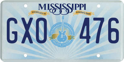 MS license plate GXO476