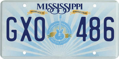 MS license plate GXO486