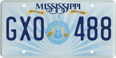 MS license plate GXO488