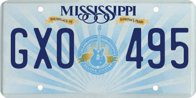 MS license plate GXO495