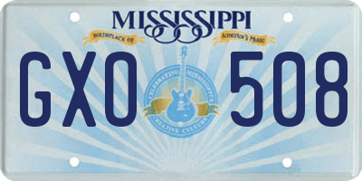 MS license plate GXO508