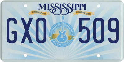 MS license plate GXO509