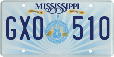 MS license plate GXO510