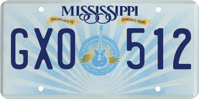 MS license plate GXO512