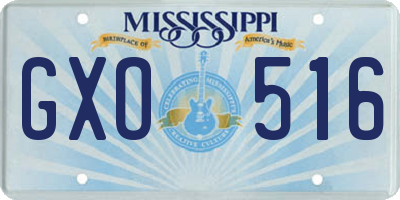 MS license plate GXO516