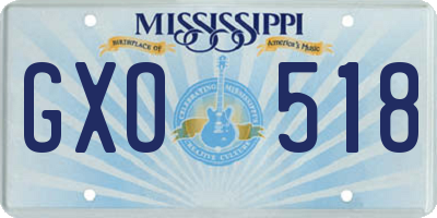 MS license plate GXO518