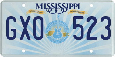 MS license plate GXO523
