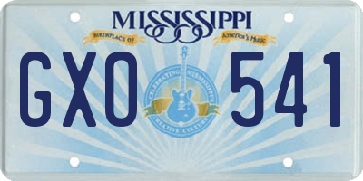 MS license plate GXO541