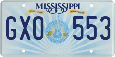 MS license plate GXO553