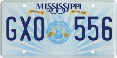 MS license plate GXO556