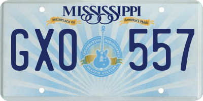 MS license plate GXO557