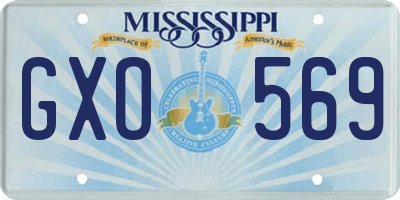 MS license plate GXO569