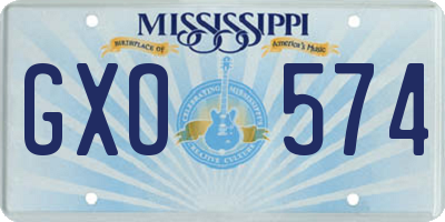 MS license plate GXO574