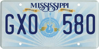MS license plate GXO580
