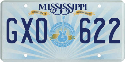 MS license plate GXO622