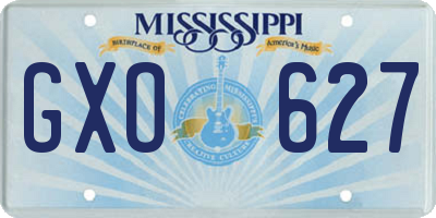 MS license plate GXO627