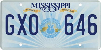 MS license plate GXO646