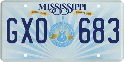 MS license plate GXO683