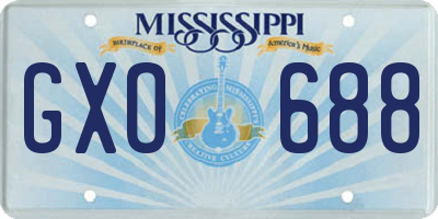 MS license plate GXO688