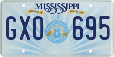 MS license plate GXO695