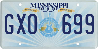 MS license plate GXO699