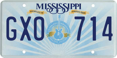MS license plate GXO714
