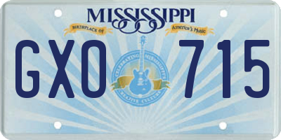 MS license plate GXO715