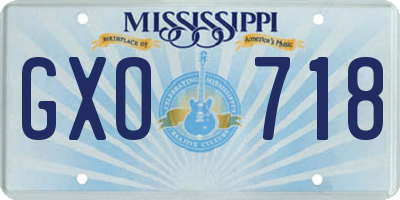 MS license plate GXO718