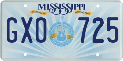 MS license plate GXO725