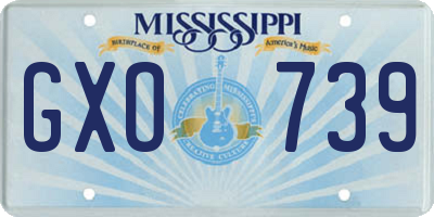 MS license plate GXO739