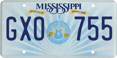 MS license plate GXO755