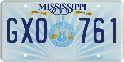 MS license plate GXO761