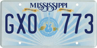MS license plate GXO773