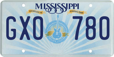 MS license plate GXO780