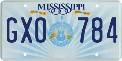 MS license plate GXO784