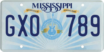 MS license plate GXO789