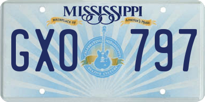 MS license plate GXO797