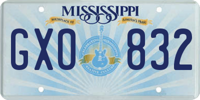 MS license plate GXO832