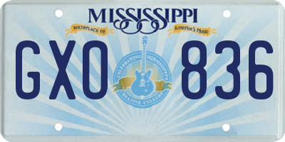MS license plate GXO836
