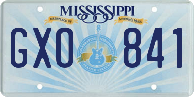 MS license plate GXO841