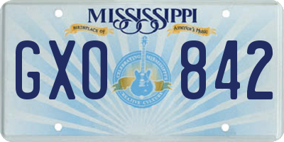 MS license plate GXO842