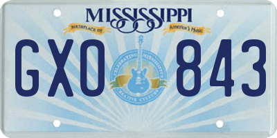 MS license plate GXO843