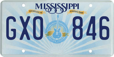 MS license plate GXO846